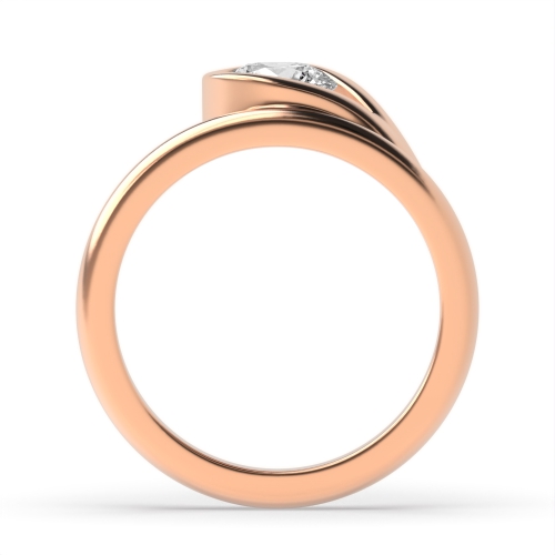 4 Prong Round Rose Gold Unique curved and twisted Twisted Engagement Rings
