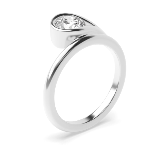 4 Prong Round Unique curved and twisted Engagement Rings