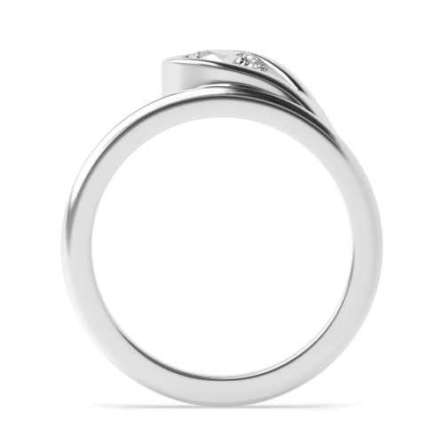 4 Prong Round Unique curved and twisted Engagement Rings