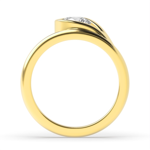 4 Prong Round Yellow Gold Unique curved and twisted Twisted Engagement Rings