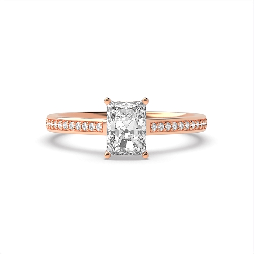 Radiant Rose Gold Delicate shank Engagement Rings