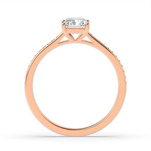 Radiant Rose Gold Delicate shank Engagement Rings