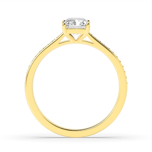 Radiant Yellow Gold Delicate shank Engagement Rings