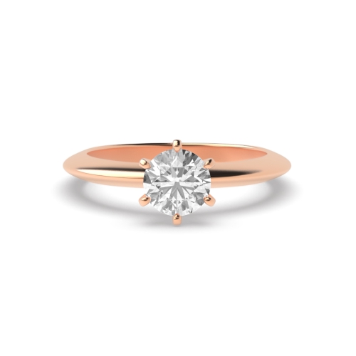 6 Prong Rose Gold Solitaire Engagement Ring