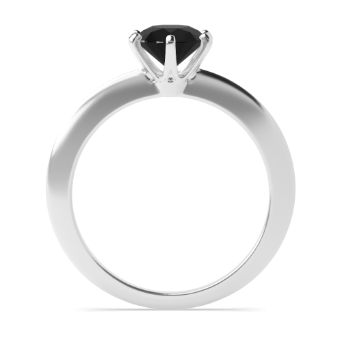 6 Prong Knief Edge Black Diamond Solitaire Engagement Ring