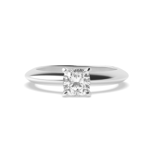 6 Prong Cushion Knief Edge Solitaire Engagement Ring