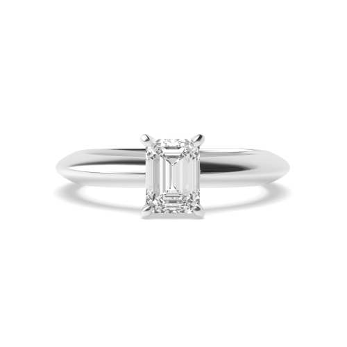 6 Prong Emerald Knief Edge Solitaire Engagement Ring