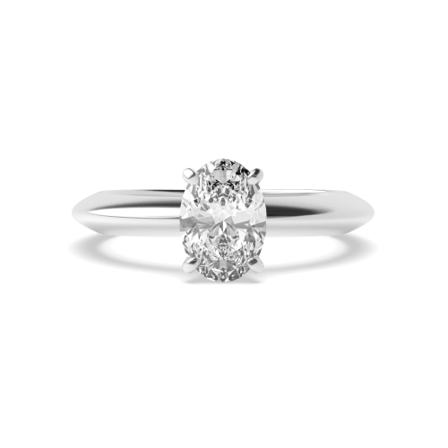 6 Prong Oval Knief Edge Solitaire Engagement Ring