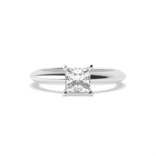 6 Prong Princess Knief Edge Solitaire Engagement Ring