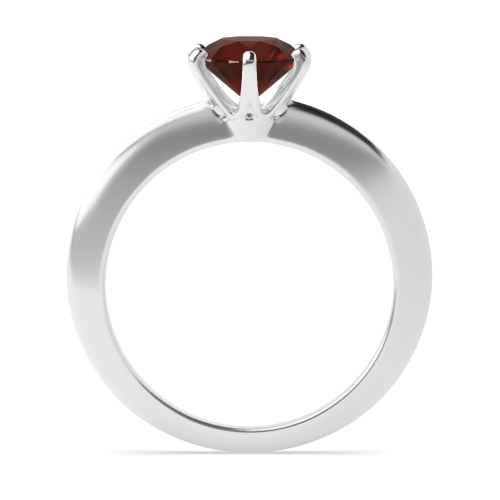 6 Prong Knief Edge Garnet Solitaire Engagement Ring