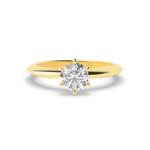 6 Prong Yellow Gold Solitaire Engagement Ring