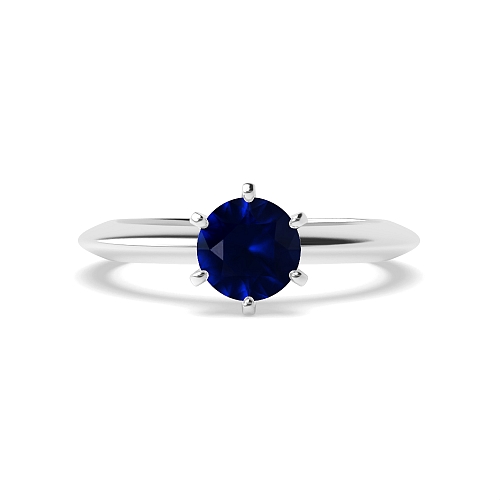 Knife edge Blue Sapphire Engagement Rings