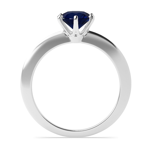 Knife edge Blue Sapphire Engagement Rings