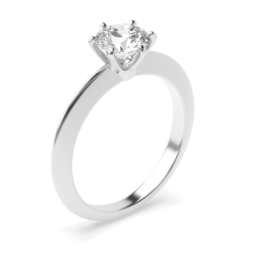 6 Prong Knief Edge Lab Grown Diamond Solitaire Engagement Ring