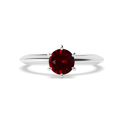 Knife edge Ruby Engagement Rings