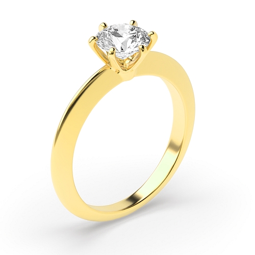 Yellow Gold Knife edge Engagement Rings
