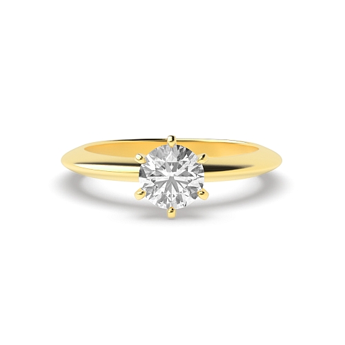 Yellow Gold Knife edge Engagement Rings