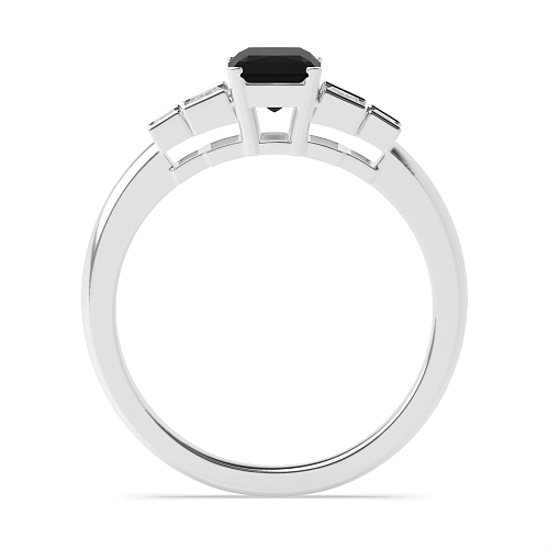 Step shoulder Black Diamond Engagement Rings