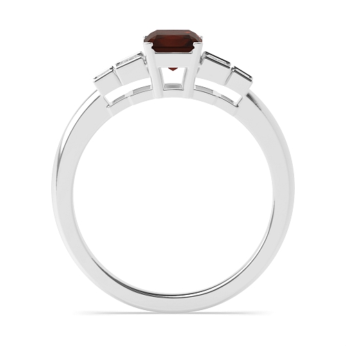 Step shoulder Garnet Engagement Rings
