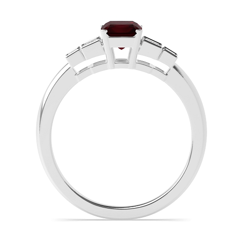 Step shoulder Ruby Engagement Rings