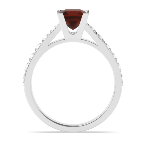 4 Prong Princess Corner claw Garnet Engagement Rings