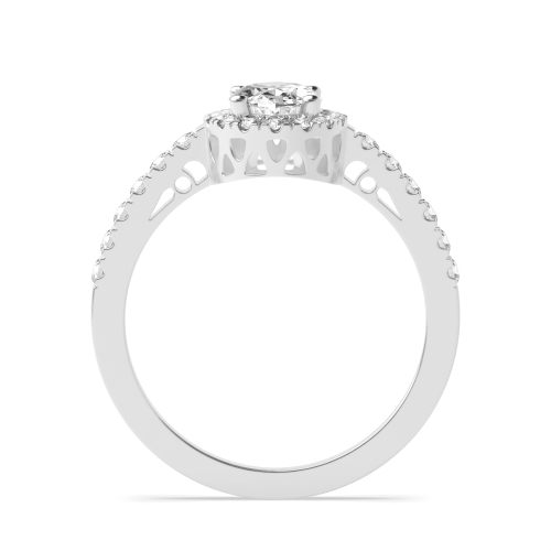 4 Prong Oval Vintage Halo Engagement Ring