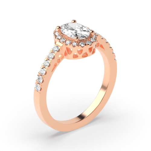 4 Prong Oval Rose Gold Vintage Engagement Rings