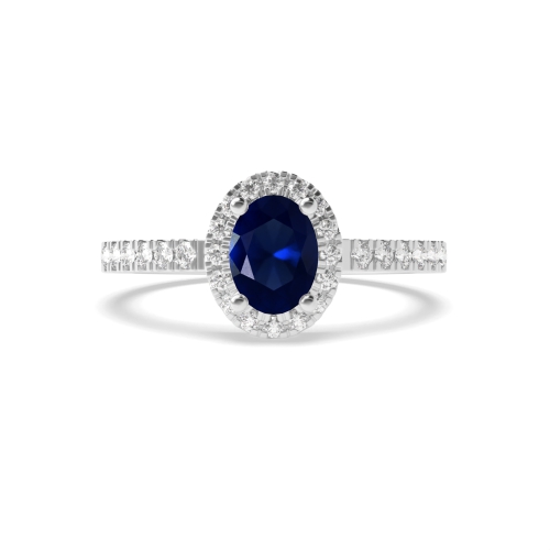 4 Prong Oval Vintage Blue Sapphire Engagement Rings