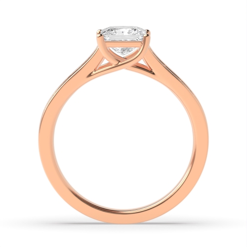 4 Prong Princess Rose Gold Crossover setting Engagement Rings