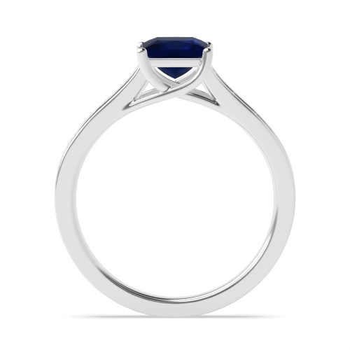 4 Prong Princess Crossover setting Blue Sapphire Engagement Rings