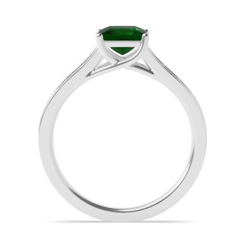 4 Prong Princess Crossover setting Emerald Engagement Rings