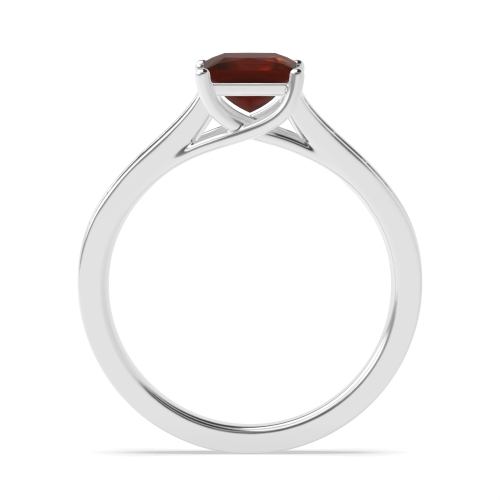 4 Prong Princess Crossover setting Garnet Engagement Rings