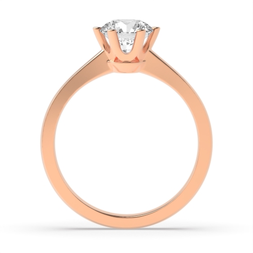 4 Prong Round Rose Gold Crown setting Engagement Rings