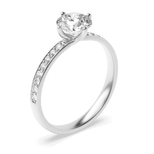 Twist  Setting Side Stone Lab Grown Diamond Engagement Rings 