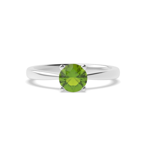 Peridot Solitaire Engagement Ring