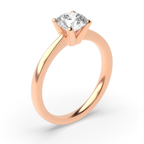 4 Prong Rose Gold V shaped head Engagement Rings