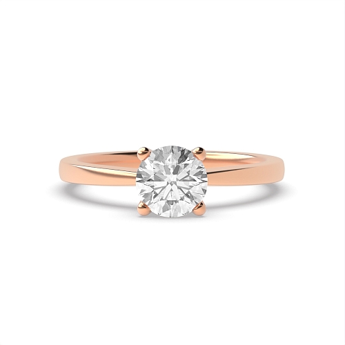 4 Prong Rose Gold V shaped head Engagement Rings