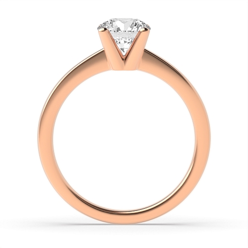4 Prong Rose Gold V shaped head Engagement Rings