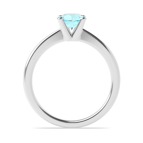 V shaped Aquamarine Solitaire Diamond Jewellery