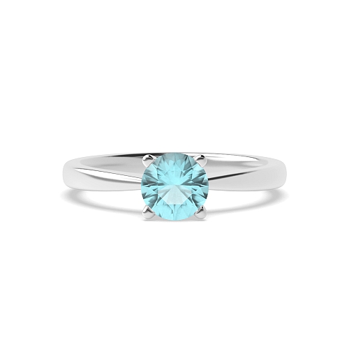 V shaped head Aquamarine Engagement Rings