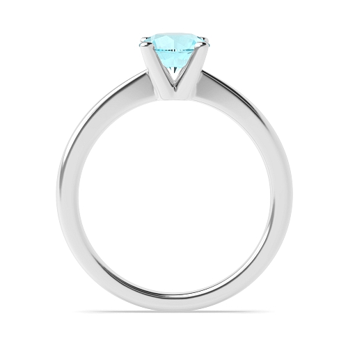 V shaped head Aquamarine Engagement Rings