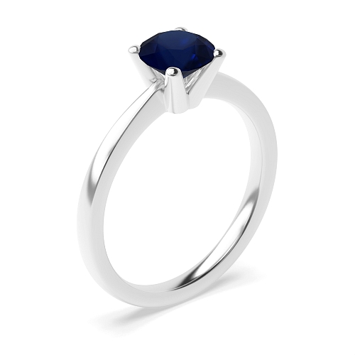 V shaped head Blue Sapphire Engagement Rings