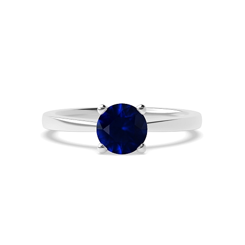 V shaped head Blue Sapphire Engagement Rings