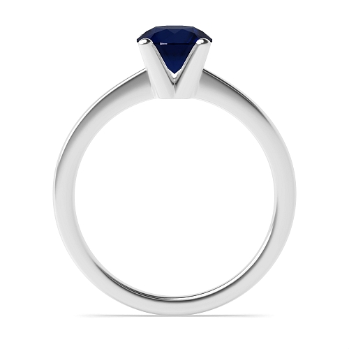 V shaped head Blue Sapphire Engagement Rings