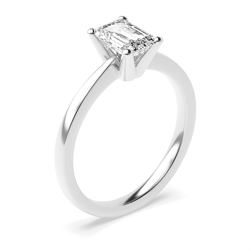 Emerald V shaped head Engagement Rings
