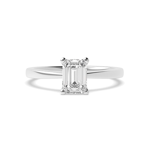 Emerald V shaped head Engagement Rings