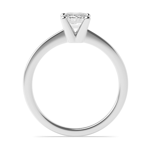 Emerald V shaped head Engagement Rings