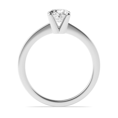 4 Prong Oval V shaped Solitaire Engagement Ring