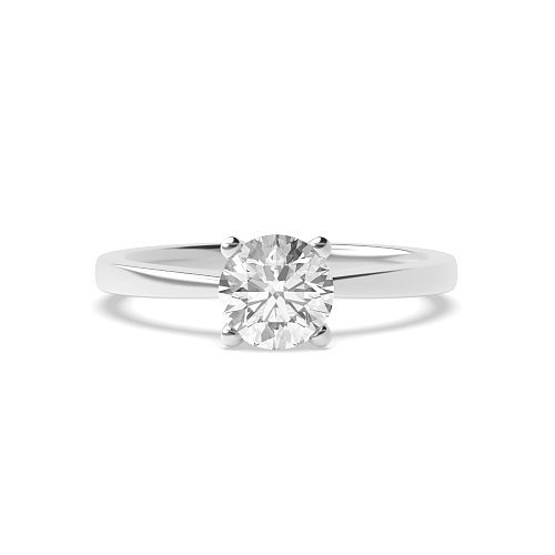 4 Prong V shaped Solitaire Engagement Ring