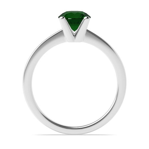 V shaped head Emerald Engagement Rings